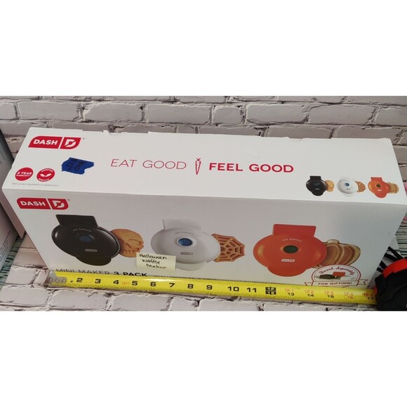 Mini Waffle Maker Set of 3 Pumpkin, Skull and Spider Web-NEW - Picture 12 of 12